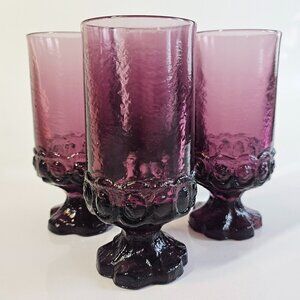 Franciscan Tiffin Vintage Plum Purple Formal Dinner Amethyst Wine Goblet Glasses